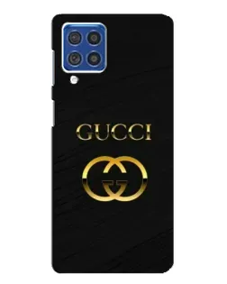 Чехол для Samsung Galaxy F62 с картинкой «Золотой логотип Gucci»