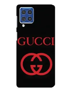 Чехол для Samsung Galaxy F62 с картинкой «Gucci — красный логотип»