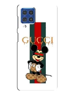 Чехол для Samsung Galaxy F62 с картинкой «Микки Маус Gucci — полосы»