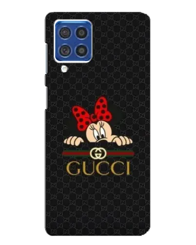 Чехол для Samsung Galaxy F62 с картинкой «Минни Маус Gucci — черный»