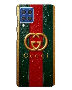 Чохол для Samsung Galaxy F62 з картинкою «Gucci — фірмова смуга та золото»