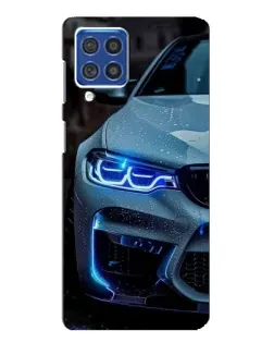 Чехол для Samsung Galaxy F62 с картинкой «Взгляд BMW с синими фарами» Чехол для Samsung Galaxy F62 с картинкой «Взгляд BMW с синими фарами»