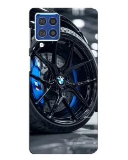 Чехол для Samsung Galaxy F62 с картинкой «Колесо BMW вблизи»
