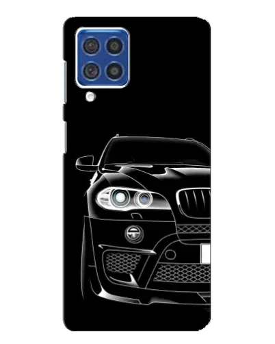 Чехол для Samsung Galaxy F62 с картинкой «Темный силуэт BMW»
