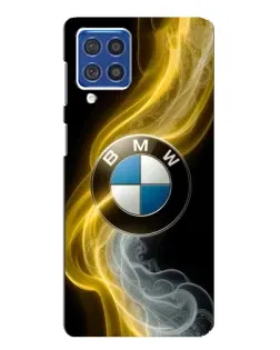 Чехол для Samsung Galaxy F62 с картинкой «Золотистый дым BMW»