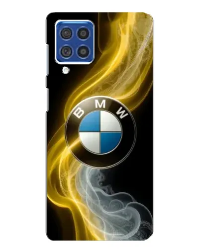 Чехол для Samsung Galaxy F62 с картинкой «Золотистый дым BMW»