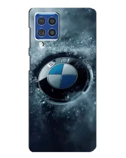 Чехол для Samsung Galaxy F62 с картинкой «Логотип BMW — лед»