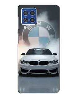 Чехол для Samsung Galaxy F62 с картинкой «BMW в белом дыму»