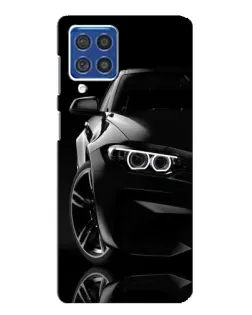 Чехол для Samsung Galaxy F62 с картинкой «Черная BMW — профиль»