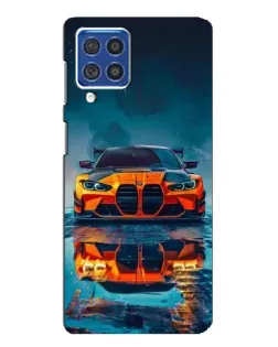 Чехол для Samsung Galaxy F62 с картинкой «BMW — золотая эмблема»