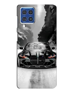 Чехол для Samsung Galaxy F62 с картинкой «BMW — акварельный дрифт»