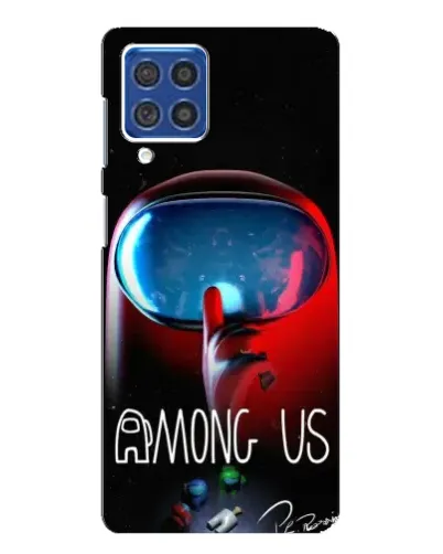 Чехол для Samsung Galaxy F62 с картинкой «Красный импостер — макро»