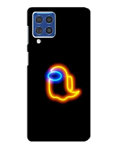 Чехол для Samsung Galaxy F62 с картинкой «Among Us неоновое сияние»