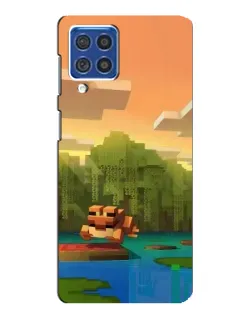 Чехол для Samsung Galaxy F62 с картинкой «Майнкрафт закат солнца»