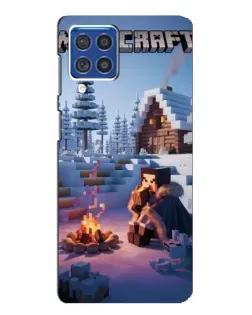 Чехол для Samsung Galaxy F62 с картинкой «Зимний Minecraft»