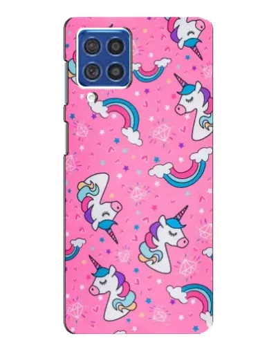 Чехол для Samsung Galaxy F62 с картинкой «Unicorn паттерн розовый»