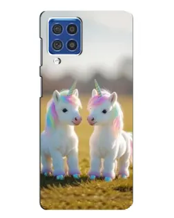 Чехол для Samsung Galaxy F62 с картинкой «Пара единорогов»