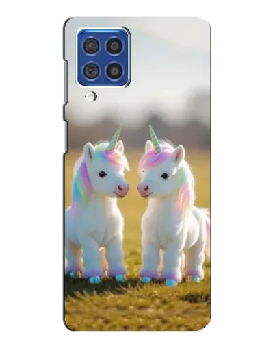 Чехол для Samsung Galaxy F62 с картинкой «Пара единорогов»