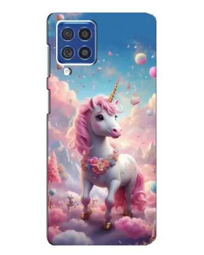 Чехол для Samsung Galaxy F62 с картинкой «Единорог среди облаков»