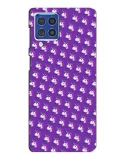 Чехол для Samsung Galaxy F62 с картинкой «Единороги на фиолетовом»