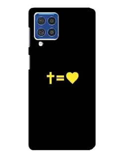 Чехол для Samsung Galaxy F62 с картинкой «Сердце и Крест»