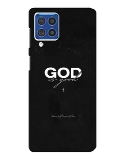 Чехол для Samsung Galaxy F62 с картинкой «GOD — Бог над всем»