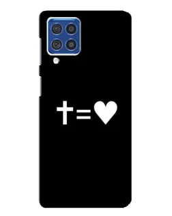 Чехол для Samsung Galaxy F62 с картинкой «Крест и Сердце»