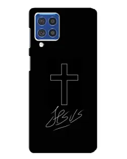Чехол для Samsung Galaxy F62 с картинкой «Графический крест Jesus»