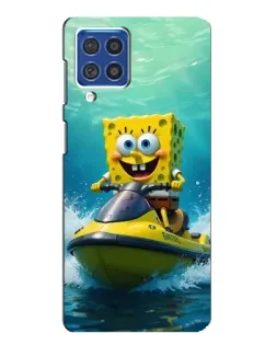 Чохол для Samsung Galaxy F62 з картинкою «Спанч Боб на гідроциклі»