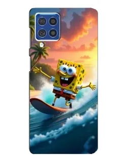 Чехол для Samsung Galaxy F62 с картинкой «Губка Боб серфингист»