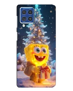 Чехол для Samsung Galaxy F62 с картинкой «Рождественский Спанч Боб»