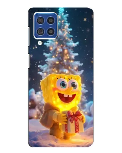 Чехол для Samsung Galaxy F62 с картинкой «Рождественский Спанч Боб»
