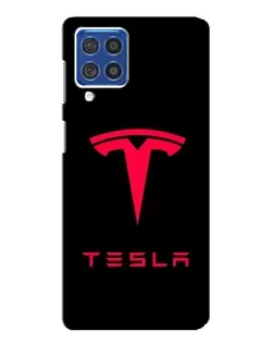 Чехол для Samsung Galaxy F62 с картинкой «Tesla Red Logo»