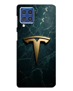 Чехол для Samsung Galaxy F62 с картинкой «Мраморная Tesla Gold»