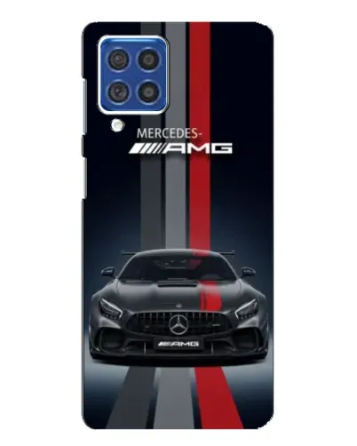 Чехол для Samsung Galaxy F62 с картинкой «Mercedes — белый карбон»
