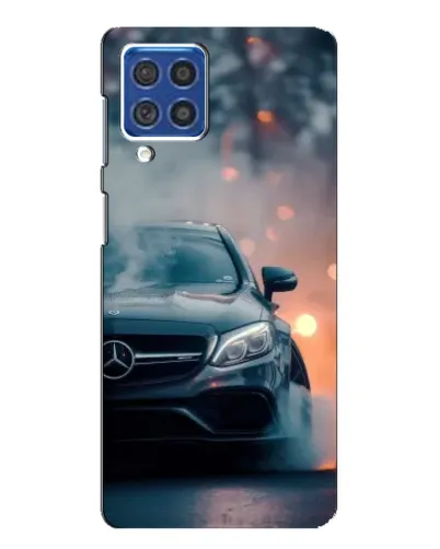 Чехол для Samsung Galaxy F62 с картинкой «Mercedes — ночной город»