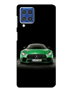 Чехол для Samsung Galaxy F62 с картинкой «Mercedes — неоновый лого»