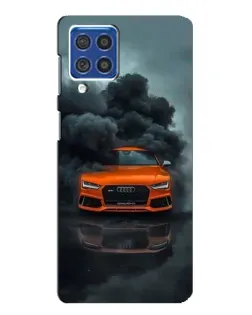 Чехол для Samsung Galaxy F62 с картинкой «Audi в облаках дыма»