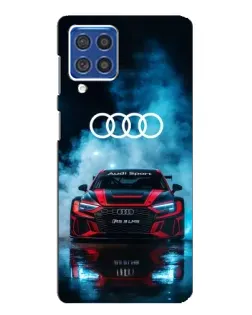 Чехол для Samsung Galaxy F62 с картинкой «Audi Sport — неон»