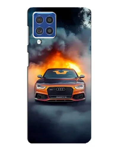 Чехол для Samsung Galaxy F62 с картинкой «Audi в огненном дыму» Чехол для Samsung Galaxy F62 с картинкой «Audi в огненном дыму»