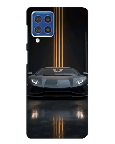 Чехол для Samsung Galaxy F62 с картинкой «Lamborghini золотые линии»