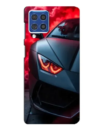 Чехол для Samsung Galaxy F62 с картинкой «Lamborghini красное сияние»