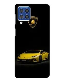 Чехол для Samsung Galaxy F62 с картинкой «Lamborghini желтый акцент»