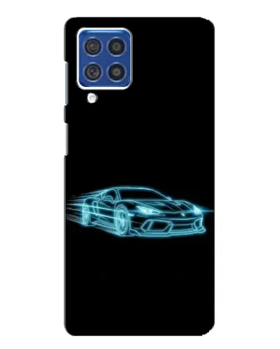 Чехол для Samsung Galaxy F62 с картинкой «Неоновый контур Lamborghini»