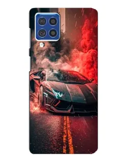 Чехол для Samsung Galaxy F62 с картинкой «Lamborghini красный дым»