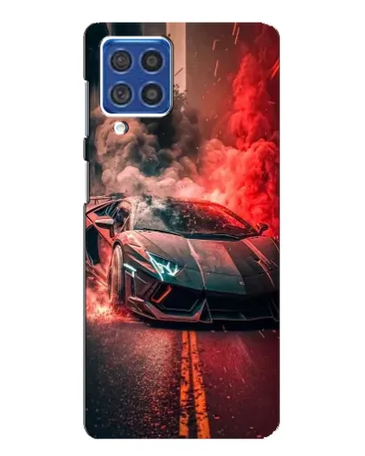 Чехол для Samsung Galaxy F62 с картинкой «Lamborghini красный дым»