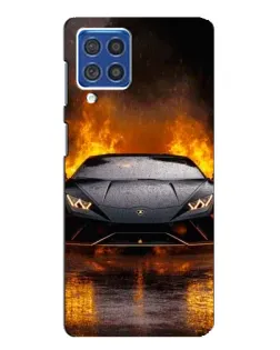 Чехол для Samsung Galaxy F62 с картинкой «Lamborghini в огне»