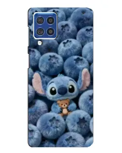 Чехол для Samsung Galaxy F62 с картинкой «Стич и голубика»