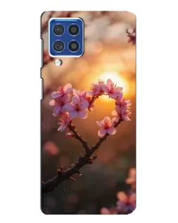 Чехол для Samsung Galaxy F62 с картинкой «Розовый цвет сердце на фоне заката» Чехол для Samsung Galaxy F62 с картинкой «Розовый цвет сердце на фоне заката»
