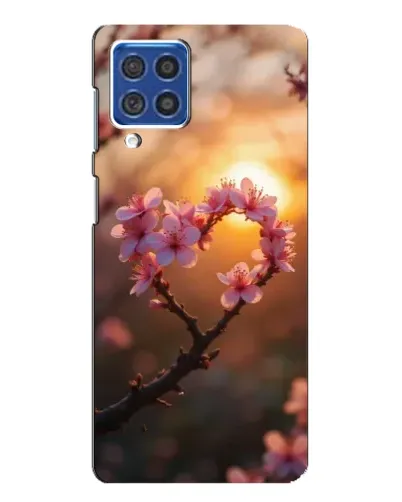 Чехол для Samsung Galaxy F62 с картинкой «Розовый цвет сердце на фоне заката» Чехол для Samsung Galaxy F62 с картинкой «Розовый цвет сердце на фоне заката»